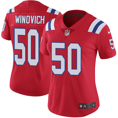Nike Patriots #50 Chase Winovich Red Alternate Women's Stitched NFL Vapor Untouchable Limited Jersey