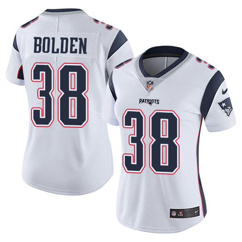 Nike Patriots #38 Brandon Bolden White Women's Stitched NFL Vapor Untouchable Limited Jersey