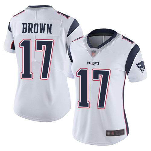 Nike Patriots #17 Antonio Brown White Women's Stitched NFL Vapor Untouchable Limited Jersey