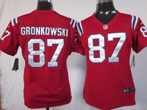 Nike Patriots #87 Rob Gronkowski Red Alternate Women's Stitched NFL Elite Jersey