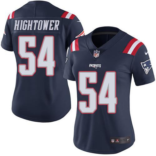 Nike Patriots #54 Dont'a Hightower Navy Blue Women's Stitched NFL Limited Rush Jersey