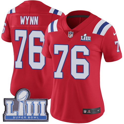 Nike Patriots #76 Isaiah Wynn Red Alternate Super Bowl LIII Bound Women's Stitched NFL Vapor Untouchable Limited Jersey