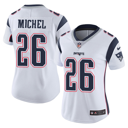 Nike Patriots #26 Sony Michel White Women's Stitched NFL Vapor Untouchable Limited Jersey