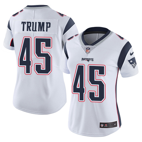 Nike Patriots #45 Donald Trump White Women's Stitched NFL Vapor Untouchable Limited Jersey