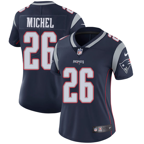 Nike Patriots #26 Sony Michel Navy Blue Team Color Women's Stitched NFL Vapor Untouchable Limited Jersey