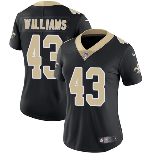 Nike Saints #43 Marcus Williams Black Team Color Women's Stitched NFL Vapor Untouchable Limited Jersey