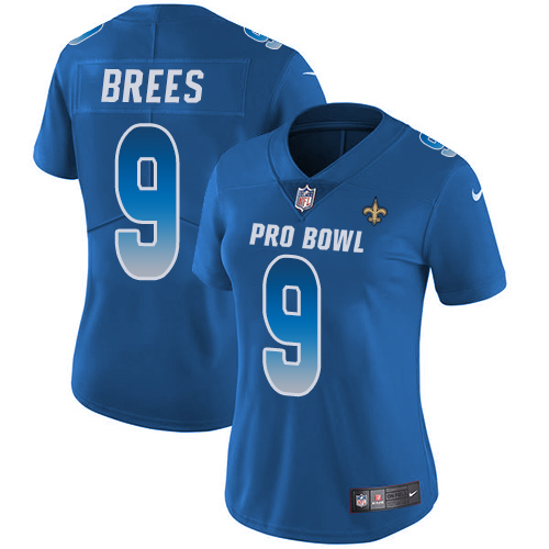 Nike Saints #9 Drew Brees Royal Women's Stitched NFL Limited NFC 2019 Pro Bowl Jersey