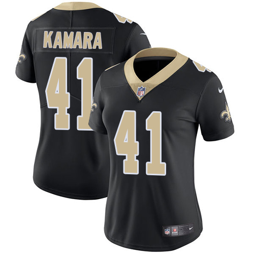 Nike Saints #41 Alvin Kamara Black Team Color Women's Stitched NFL Vapor Untouchable Limited Jersey
