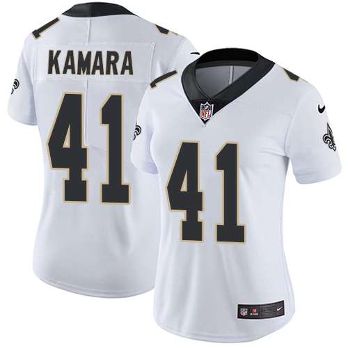Nike Saints #41 Alvin Kamara White Women's Stitched NFL Vapor Untouchable Limited Jersey