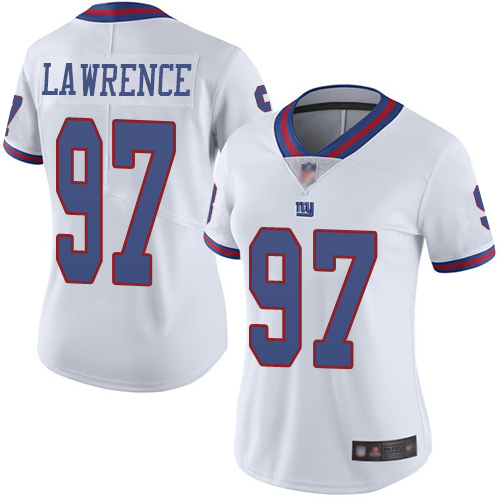 Nike Giants #97 Dexter Lawrence White Women's Stitched NFL Limited Rush Jersey