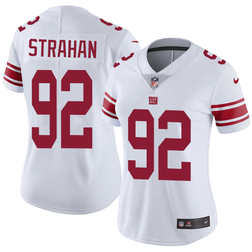 Nike Giants #92 Michael Strahan White Women's Stitched NFL Vapor Untouchable Limited Jersey