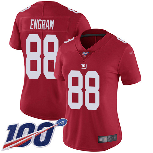 Nike Giants #88 Evan Engram Red Women's Stitched NFL Limited Inverted Legend 100th Season Jersey