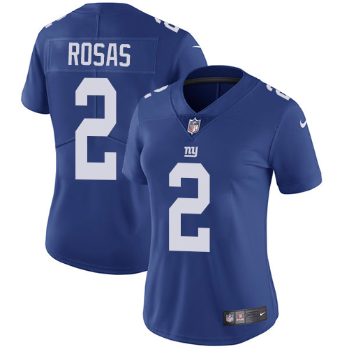 Nike Giants #2 Aldrick Rosas Royal Blue Team Color Women's Stitched NFL Vapor Untouchable Limited Jersey