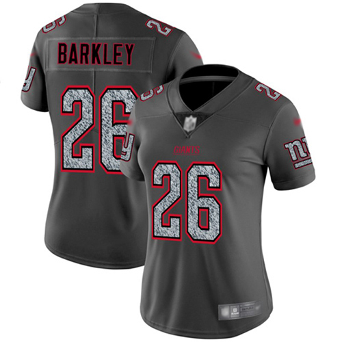Nike Giants #26 Saquon Barkley Gray Static Women's Stitched NFL Vapor Untouchable Limited Jersey