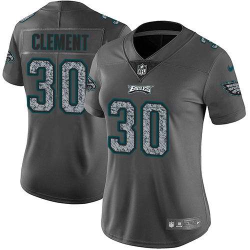 Nike Eagles #30 Corey Clement Gray Static Women's Stitched NFL Vapor Untouchable Limited Jersey