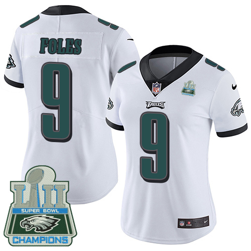 Nike Eagles #9 Nick Foles White Super Bowl LII Champions Women's Stitched NFL Vapor Untouchable Limited Jersey