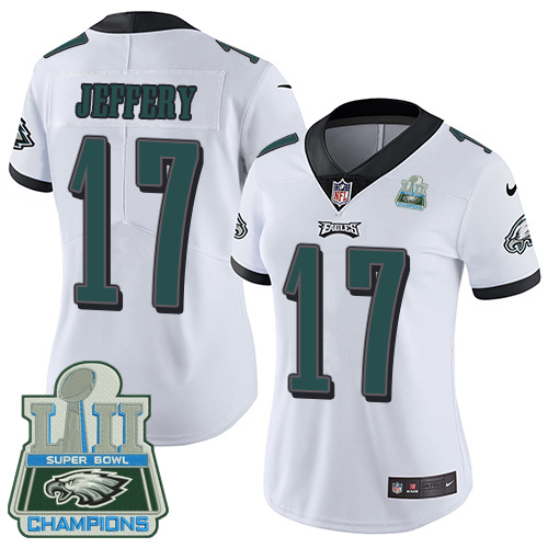 Nike Eagles #17 Alshon Jeffery White Super Bowl LII Champions Women's Stitched NFL Vapor Untouchable Limited Jersey