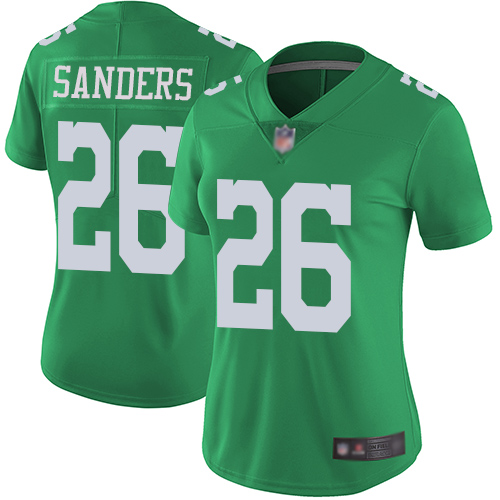 Nike Eagles #26 Miles Sanders Green Women's Stitched NFL Limited Rush Jersey