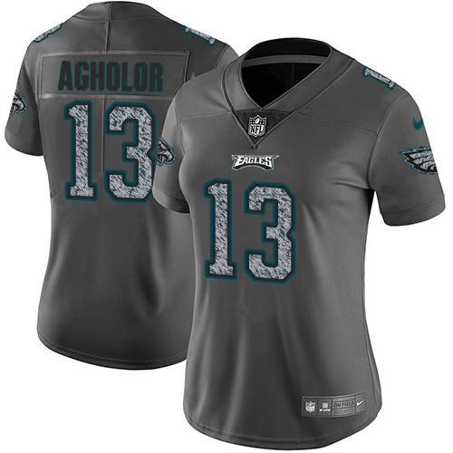 Nike Eagles #13 Nelson Agholor Gray Static Women's Stitched NFL Vapor Untouchable Limited Jersey