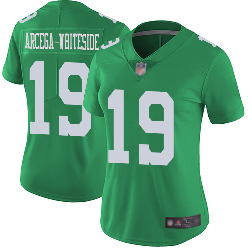Nike Eagles #19 JJ Arcega-Whiteside Green Women's Stitched NFL Limited Rush Jersey
