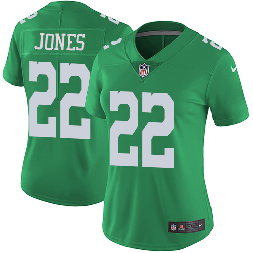 Nike Eagles #22 Sidney Jones Green Women's Stitched NFL Limited Rush Jersey