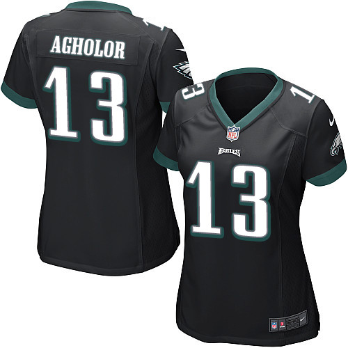 Nike Eagles #13 Nelson Agholor Black Alternate Women's Stitched NFL New Elite Jersey
