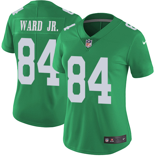 Nike Eagles #84 Greg Ward Jr. Green Women's Stitched NFL Limited Rush Jersey