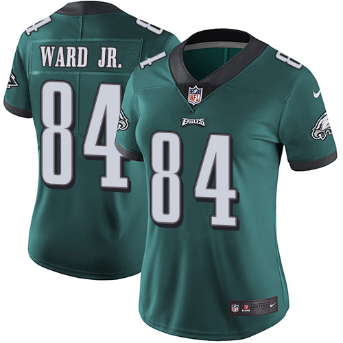 Nike Eagles #84 Greg Ward Jr. Green Team Color Women's Stitched NFL Vapor Untouchable Limited Jersey