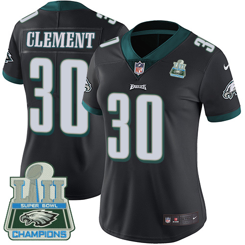 Nike Eagles #30 Corey Clement Black Alternate Super Bowl LII Champions Women's Stitched NFL Vapor Untouchable Limited Jersey