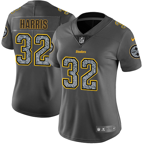 Nike Steelers #32 Franco Harris Gray Static Women's Stitched NFL Vapor Untouchable Limited Jersey