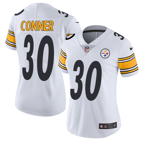 Nike Steelers #30 James Conner White Women's Stitched NFL Vapor Untouchable Limited Jersey