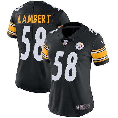 Nike Steelers #58 Jack Lambert Black Team Color Women's Stitched NFL Vapor Untouchable Limited Jersey