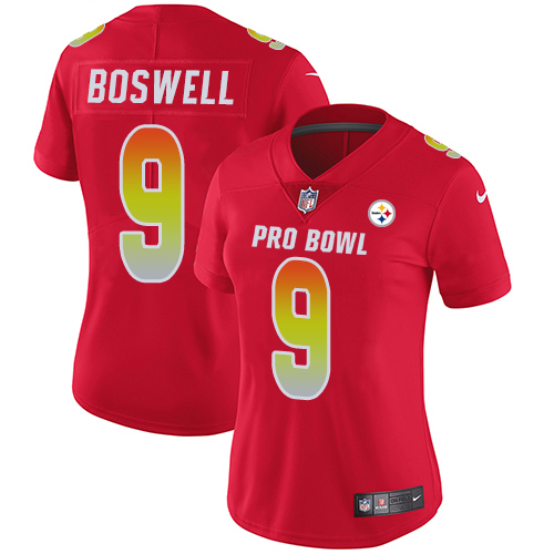 Nike Steelers #9 Chris Boswell Red Women's Stitched NFL Limited AFC 2018 Pro Bowl Jersey