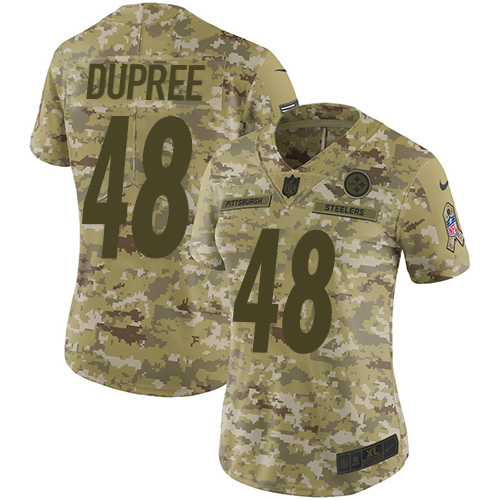 Nike Steelers #48 Bud Dupree Camo Women's Stitched NFL Limited 2018 Salute to Service Jersey