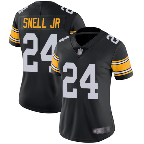 Nike Steelers #24 Benny Snell Jr. Black Alternate Women's Stitched NFL Vapor Untouchable Limited Jersey