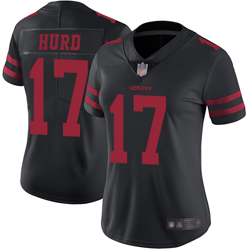 Nike 49ers #17 Jalen Hurd Black Alternate Women's Stitched NFL Vapor Untouchable Limited Jersey