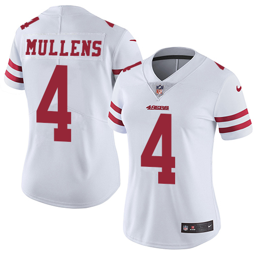 Nike 49ers #4 Nick Mullens White Women's Stitched NFL Vapor Untouchable Limited Jersey