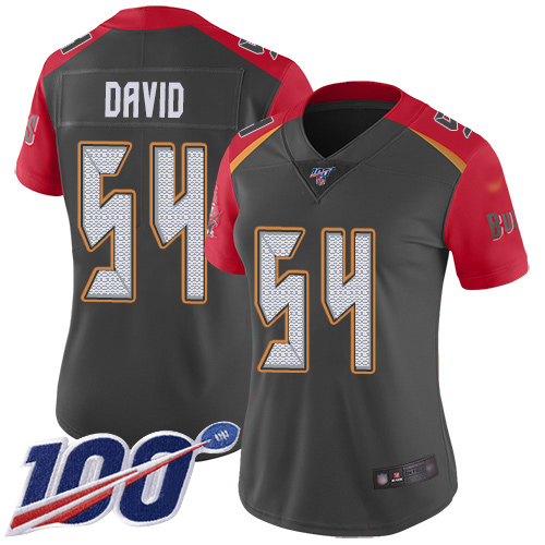 Nike Buccaneers #54 Lavonte David Gray Women's Stitched NFL Limited Inverted Legend 100th Season Jersey