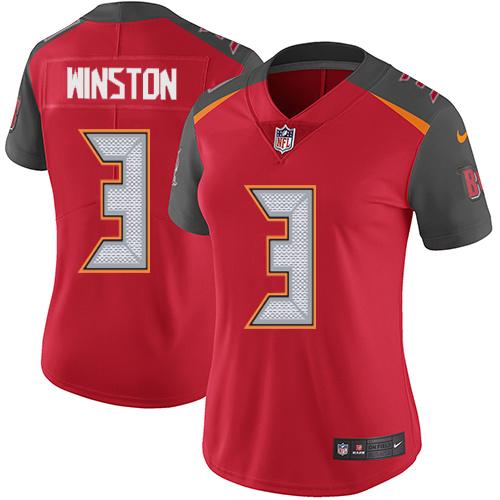 Nike Buccaneers #3 Jameis Winston Red Team Color Women's Stitched NFL Vapor Untouchable Limited Jersey