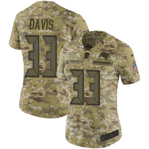 Nike Buccaneers #33 Carlton Davis III Camo Women's Stitched NFL Limited 2018 Salute to Service Jersey