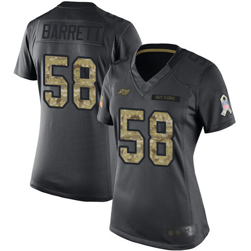 Nike Buccaneers #58 Shaquil Barrett Black Women's Stitched NFL Limited 2016 Salute to Service Jersey