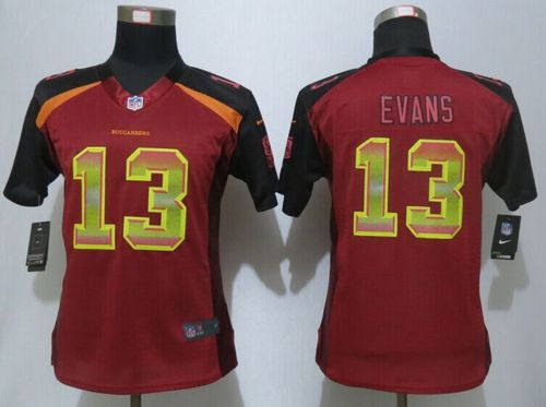 Nike Buccaneers #13 Mike Evans Red Team Color Women's Stitched NFL Elite Strobe Jersey
