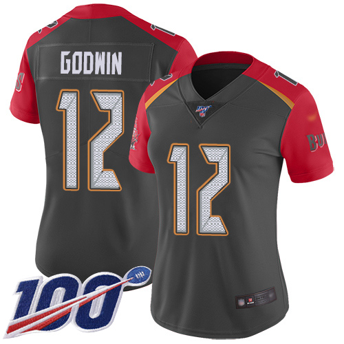Nike Buccaneers #12 Chris Godwin Gray Women's Stitched NFL Limited Inverted Legend 100th Season Jersey