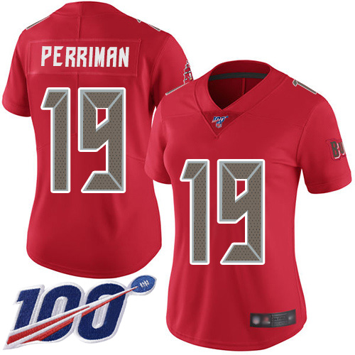 Nike Buccaneers #19 Breshad Perriman Red Women's Stitched NFL Limited Rush 100th Season Jersey