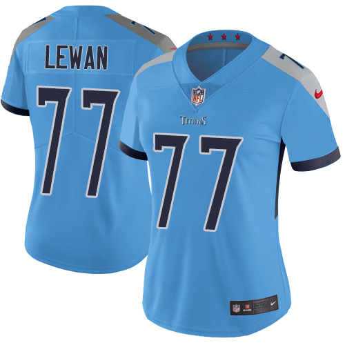Nike Titans #77 Taylor Lewan Light Blue Alternate Women's Stitched NFL Vapor Untouchable Limited Jersey