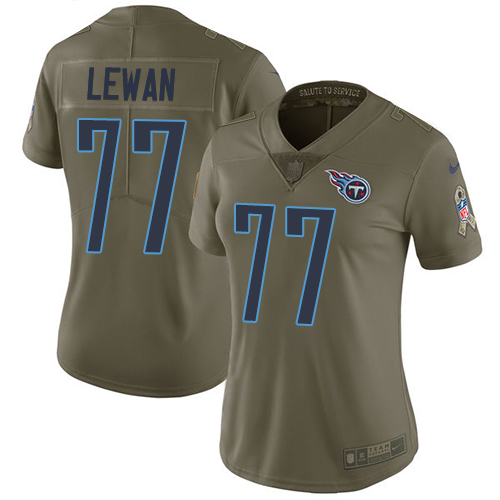 Nike Titans #77 Taylor Lewan Olive Women's Stitched NFL Limited 2017 Salute to Service Jersey