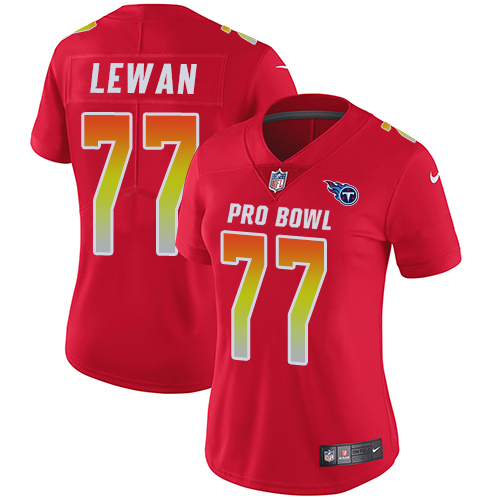 Nike Titans #77 Taylor Lewan Red Women's Stitched NFL Limited AFC 2019 Pro Bowl Jersey