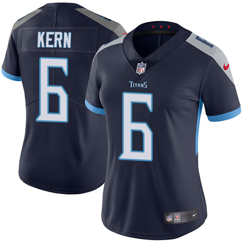 Nike Titans #6 Brett Kern Navy Blue Team Color Women's Stitched NFL Vapor Untouchable Limited Jersey