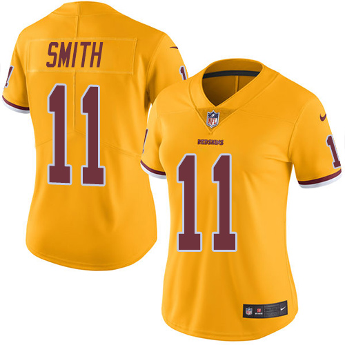 Nike Redskins #11 Alex Smith Gold Women's Stitched NFL Limited Rush Jersey