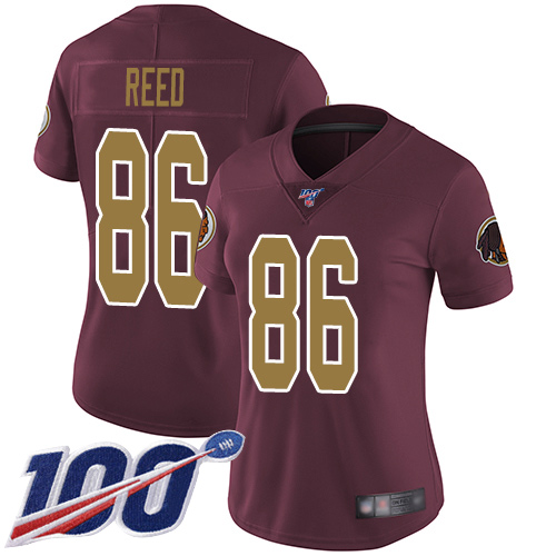 Nike Redskins #86 Jordan Reed Burgundy Red Alternate Women's Stitched NFL 100th Season Vapor Limited Jersey
